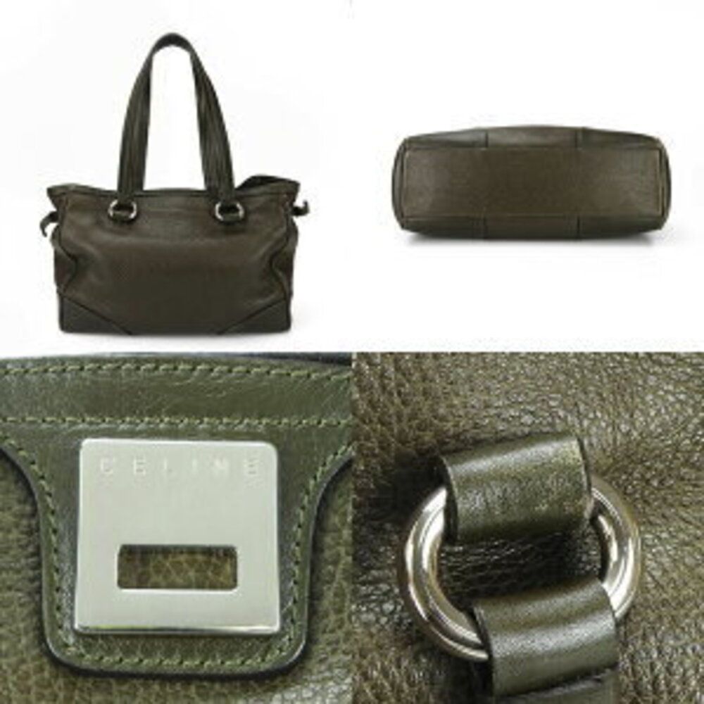 Celine Tote Bag Moss Green Leather - Picture 3 of 9